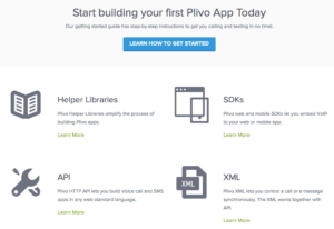 Plivo has robust documentation for getting started.